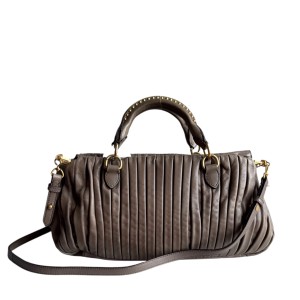 Torebka Miu Miu Leather Taupe Shoulder Bag
