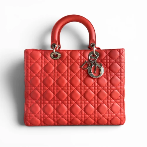 Torebka Christian Dior Lady Dior Large Coral 