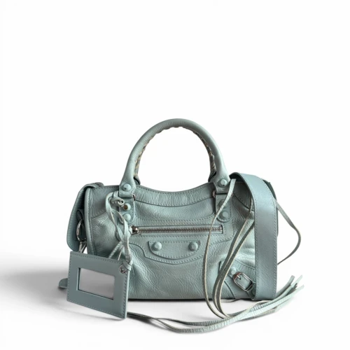 Torebka Balenciaga Mini City Blue Tiffany crossbody 