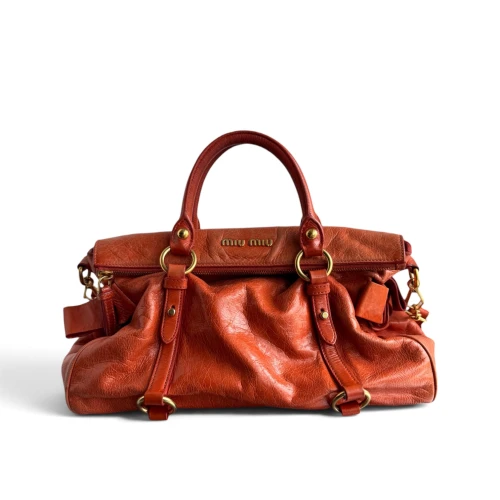 Torebka Vintage Miu Miu Vitello Lux Bow Orange