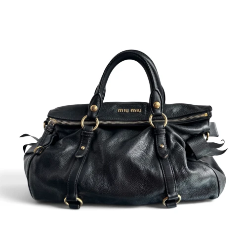 Torebka Vintage Miu Miu Vitello Lux Bow Black
