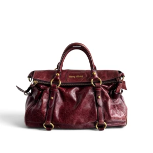Torebka Vintage Miu Miu Vitello Lux Bow Burgundy
